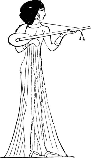Ilustración Vectorial Una Joven Con Una Espada — Vector de stock