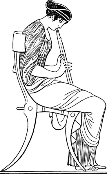 Kılıçlı Papyonlu Genç Bir Adamın Vektör Çizimi — Stok Vektör