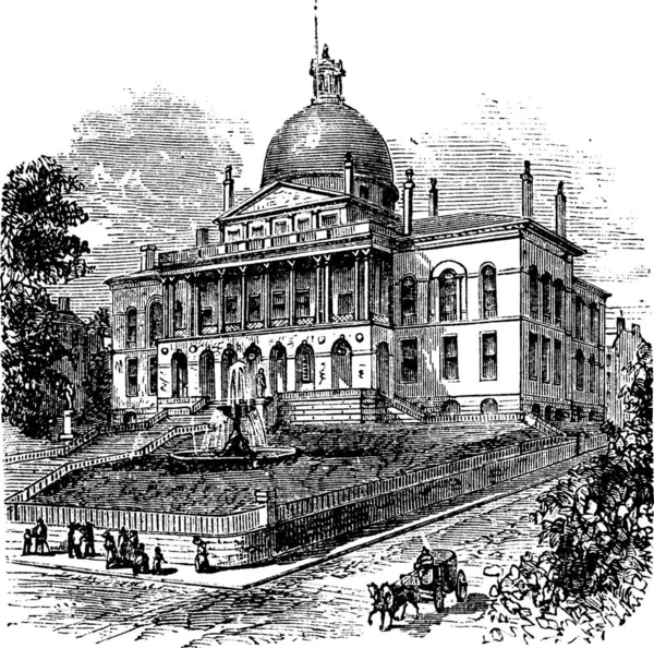 State House Massachusetts State House New State House Beacon Hill —  Vetores de Stock