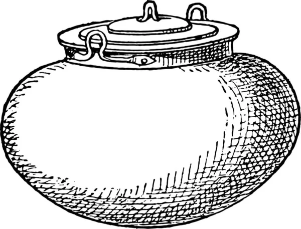 Illustration Barrel Kettle — Stock Vector