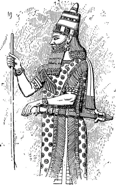 Ilustración Hombre Con Sombrero Casco Con Espada — Vector de stock