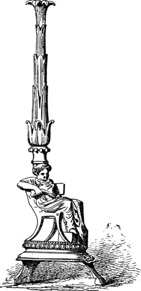 Ilustração Desenhada Mão Jovem Com Uma Espada — Vetor de Stock