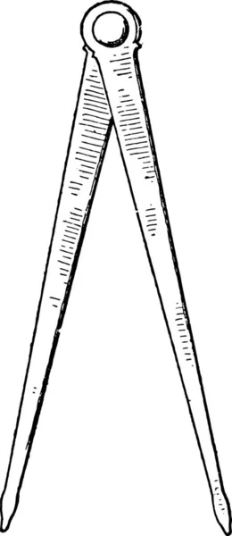 ポンペイ ビンテージの刻まれた図は コンパス — ストックベクタ