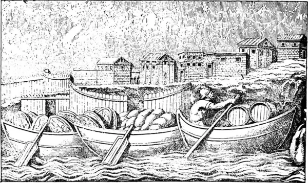 Эскиз Старой Лодки Иллюстрация — стоковый вектор