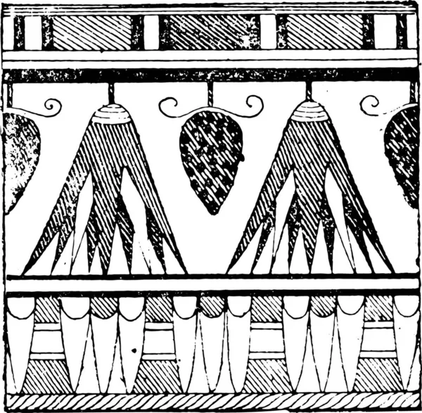 Egyptische Sieraad Trekt Graven Van Qurna Vintage Gegraveerde Afbeelding — Stockvector