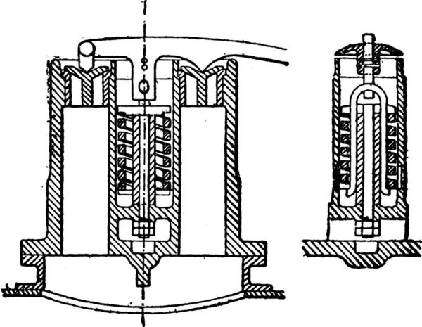 Ramsbottom Webb Sécurité Système Soupape Illustration Gravée Vintage Encyclopédie Industrielle — Image vectorielle