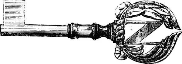 Ключ Скриньки Вінтажна Гравюра Магасін Піттореск 1841 — стоковий вектор