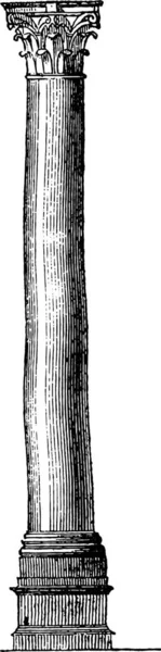 Колонна Известная Помпее Александрии Винтажная Гравированная Иллюстрация Магазин Питтореске 1841 — стоковый вектор