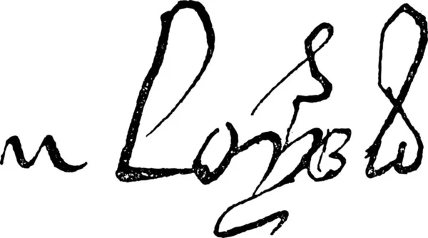 Firma Luigi Francia 1423 1483 Illustrazione Incisa Epoca Dizionario Parole — Vettoriale Stock