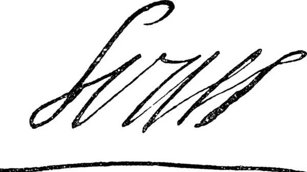 Подпись Людовика Xiv Людовика Великого Короля Солнца Короля Франции 1638 — стоковый вектор