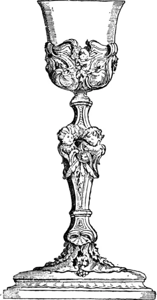 Vintage Barokní Skleněná Váza Izolované Bílém Pozadí — Stockový vektor