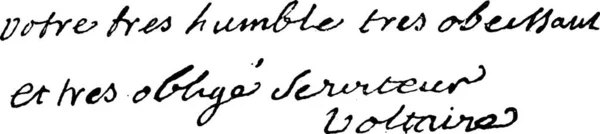 Assinatura François Marie Arouet Voltaire 1694 1778 Ilustração Gravada Vintage —  Vetores de Stock