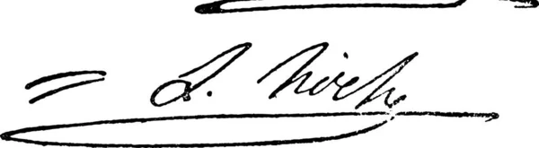 Firma Louis Lazare Hoche 1768 1797 Ilustración Grabada Vintage Diccionario — Vector de stock