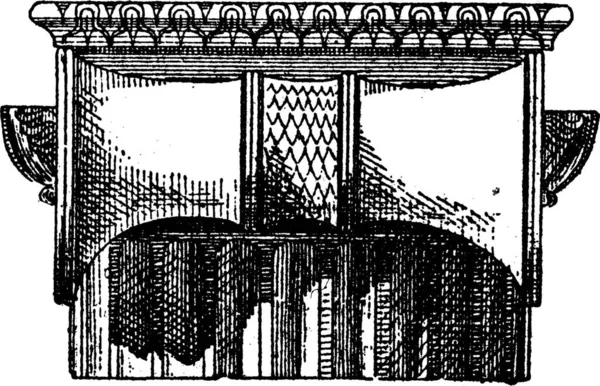 Fig Vista Laterale Greca Ionica Illustrazione Incisa Epoca Dizionario Parole — Vettoriale Stock