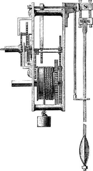 Method Regulating Balance Wheel Vintage Engraved Illustration — Stock Vector