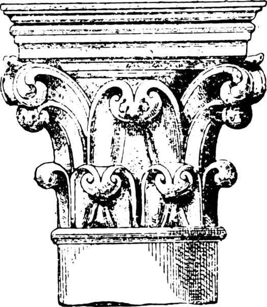 Capital Siglo Xii Una Las Columnas Del Coro Notre Dame — Archivo Imágenes Vectoriales