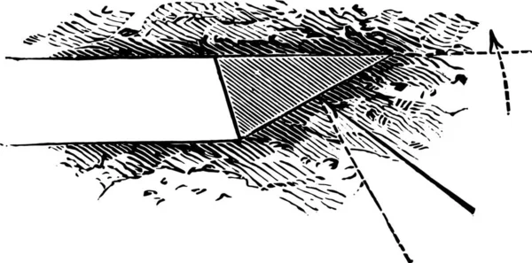 库尔特沿着墙上没有压缩 复古刻插图 工业百科全书 1875 — 图库矢量图片