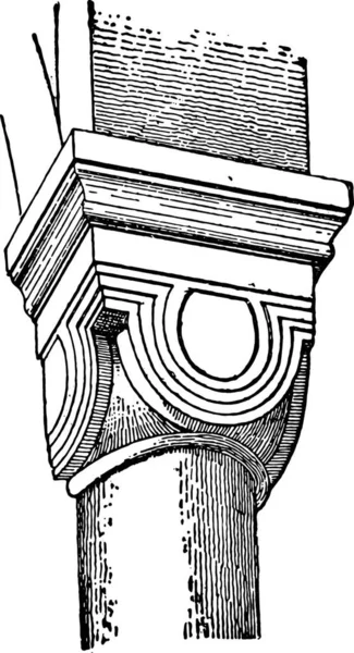Capitello Nella Chiesa Neuwiller Illustrazione Incisa Epoca Enciclopedia Industriale Lami — Vettoriale Stock