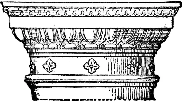 Rönesans Döneminde Başkenti Vintage Illüstrasyon Kazınmış Endüstriyel Ansiklopedi Lami 1875 — Stok Vektör