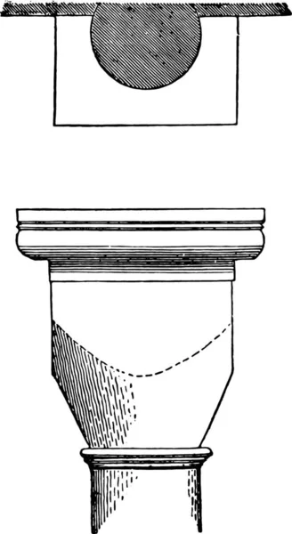 Een Horizontale Projectie Verticale Projectie Vintage Gegraveerd Illustratie Industriële Encyclopedie — Stockvector