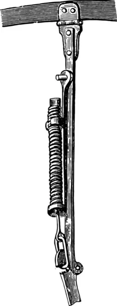 Ilustración Dibujada Mano Tubo Metal Con Una Espada — Archivo Imágenes Vectoriales