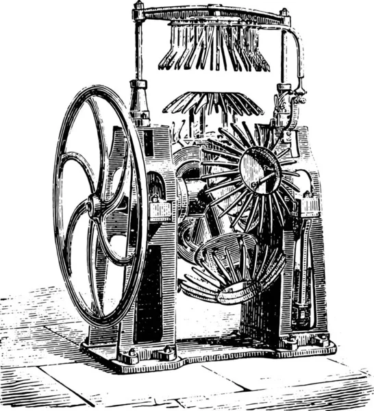 Machine Couper Les Bords Fois Illustration Gravée Vintage Encyclopédie Industrielle — Image vectorielle