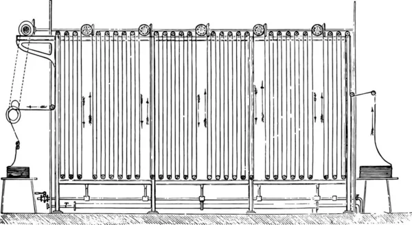 连续氧化或老化室 复古雕刻插图 工业百科全书 1875 — 图库矢量图片