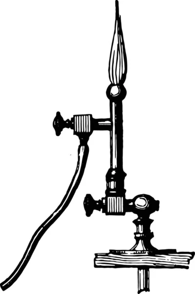 Факел Кисню Водню Газ Заміна Лампи Enameller Vintage Вигравірувано Ілюстрації — стоковий вектор