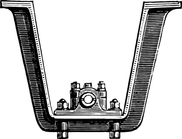 Pohled Židli Horní Ložisko Vintage Gravírovanou Průmyslové Encyklopedii Lami 1875 — Stockový vektor