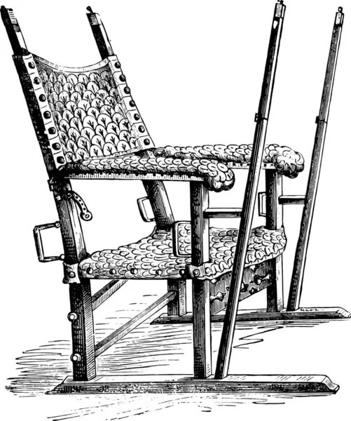 Chaise Berline Charles Illustration Gravée Vintage Encyclopédie Industrielle Lami 1875 — Image vectorielle