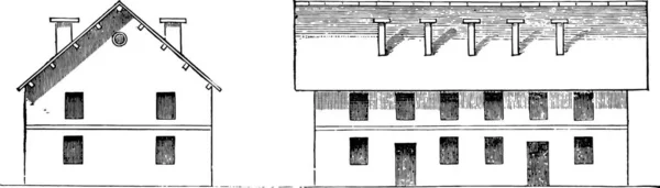 Primo Tipo Caserma Cinquecentesca Seicentesca Illustrazione Incisa Epoca Enciclopedia Industriale — Vettoriale Stock