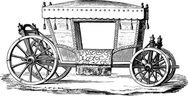 Carriage Henri Vintage Engraved Illustration Industrial Encyclopedia Lami 1875 — Stock Vector