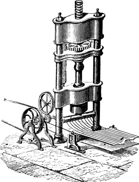 라운드 와이어 빈티지 새겨진된 제조를 1875 — 스톡 벡터