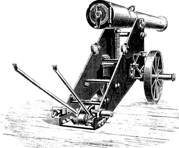 Cannon 138M Uprising Lookout Vintage Engraved Illustration Индустриальная Энциклопедия Лами — стоковый вектор