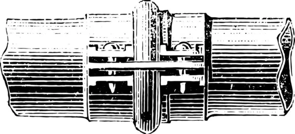 Widok Nogami Montowane Rury Vintage Ilustracji Grawerowane Przemysłowe Encyklopedia Lami — Wektor stockowy