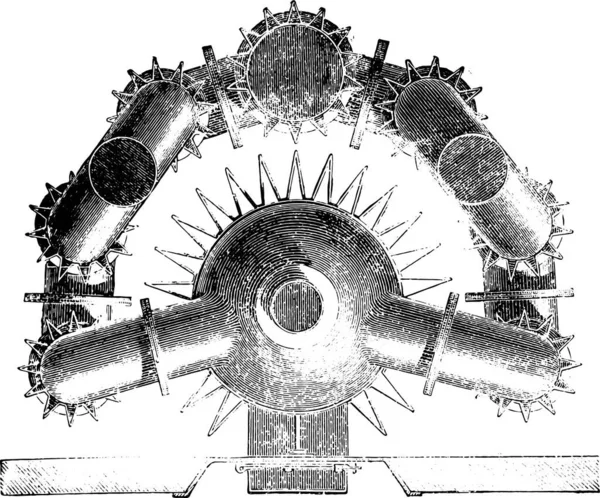 Karte Der Hohlkammerflossen Vintage Gravur Industrieenzyklopädie Lami 1875 — Stockvektor