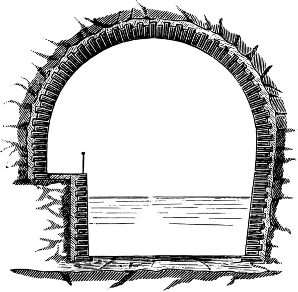 Mauvages Coupe Transversale Souterrain Illustration Gravée Vintage Encyclopédie Industrielle Lami — Image vectorielle