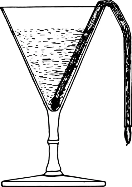 适用于尿液沉淀的圆锥玻璃 老式雕刻插图 — 图库矢量图片