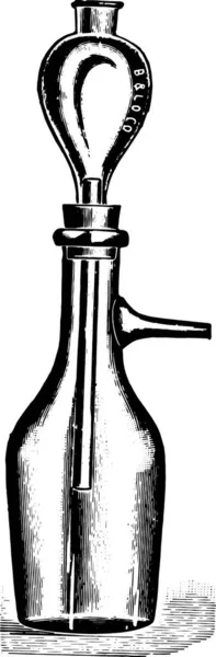 Garrafa Vinho Com Copo Água — Vetor de Stock