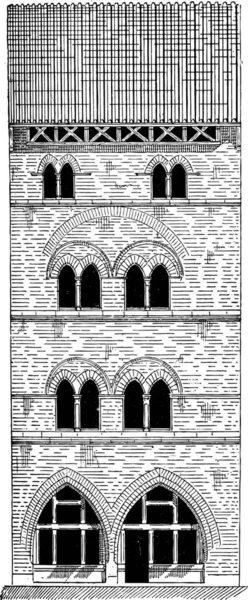 Ház Caussade Tarn Garonne Midi Pireneusok Franciaország Században Vintage Vésett — Stock Vector