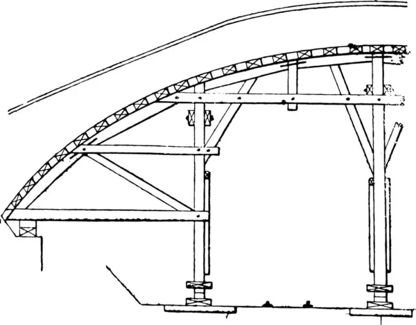 衣架拱拱顶与通过服务 复古雕刻插图 工业百科全书 1875 — 图库矢量图片
