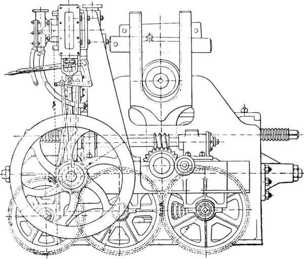 Mechanische Uitrusting Tekening Vectorillustratie — Stockvector