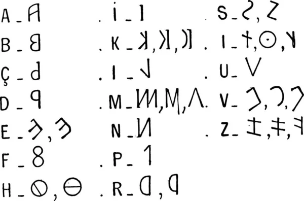 抽象手绘字母表 矢量说明 — 图库矢量图片