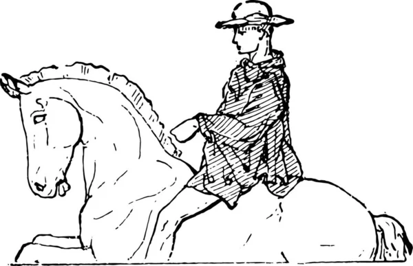 Дерев Яна Вирізана Ілюстрація Коня — стоковий вектор