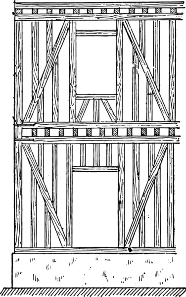 Boceto Puente Madera — Archivo Imágenes Vectoriales