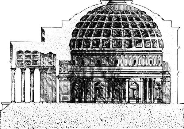 Dessin Abstrait Une Cathédrale Forme Bâtiment — Image vectorielle