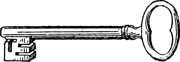 Chiave Illustrazione Incisa Epoca Dizionario Parole Cose Larive Fleury 1895 — Vettoriale Stock