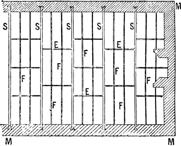 断面铁板 老式雕刻图解 词汇和事物词典 拉里夫和弗洛里 1895年 — 图库矢量图片