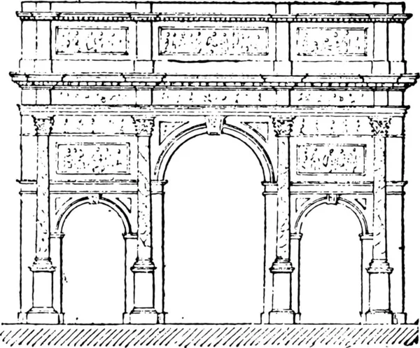 Boceto Del Arco Ciudad París — Archivo Imágenes Vectoriales