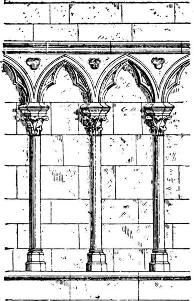 Illustration Chrétienne Façade Cathédrale — Image vectorielle